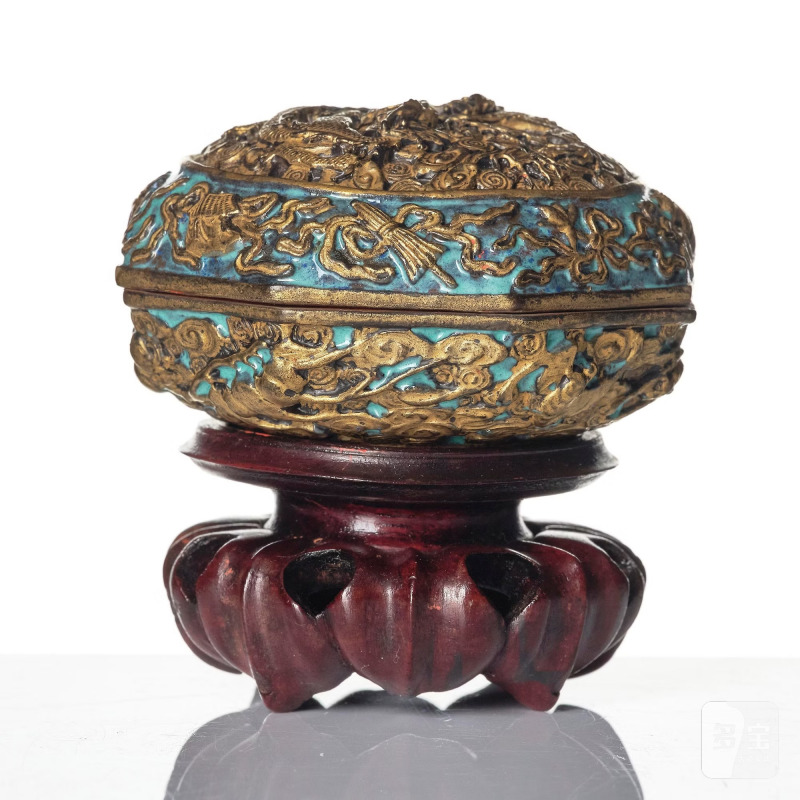A bronze imitating seal paste box with cover, - 图3